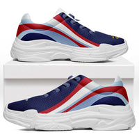 American Samoa Chunky Sneakers Flag-Inspired Curve Style LT05 Navy - Polynesian Pride