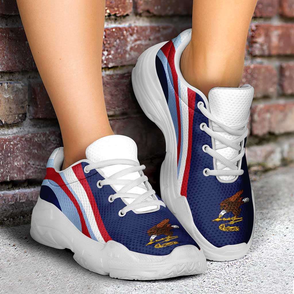 American Samoa Chunky Sneakers Flag-Inspired Curve Style LT05 - Polynesian Pride
