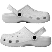 American Samoa Clogs Shoes Tribal Tattoo with Eagle White LT03 - Polynesian Pride