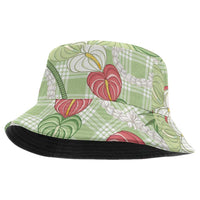 Anthurium Pikake Ti Leaf Palaka Bucket Hat Green Version LT01 One Size Green - Polynesian Pride