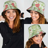 Anthurium Pikake Ti Leaf Palaka Bucket Hat Green Version LT01 - Polynesian Pride