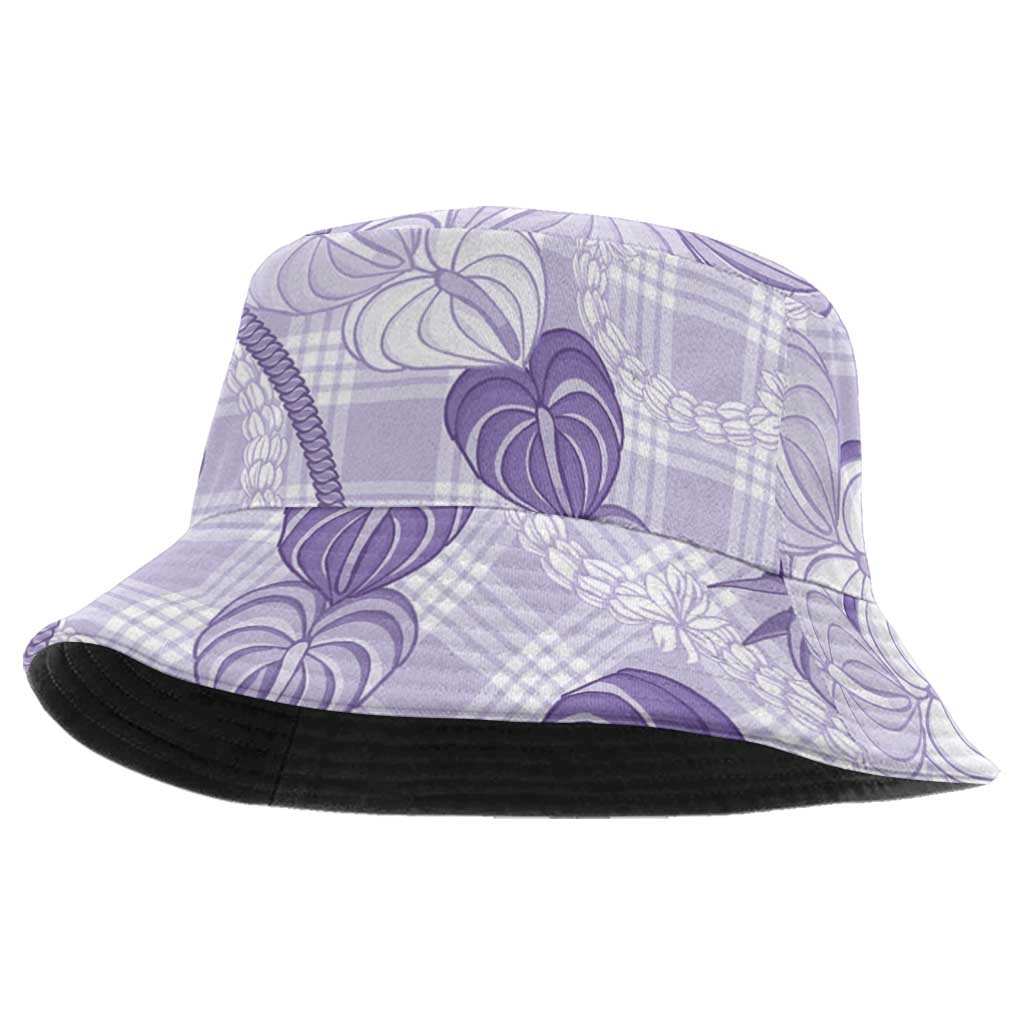 Anthurium Pikake Ti Leaf Palaka Bucket Hat Purple Version LT01 One Size Purple - Polynesian Pride