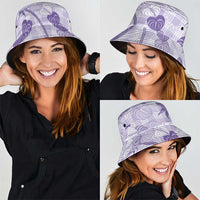 Anthurium Pikake Ti Leaf Palaka Bucket Hat Purple Version LT01 - Polynesian Pride