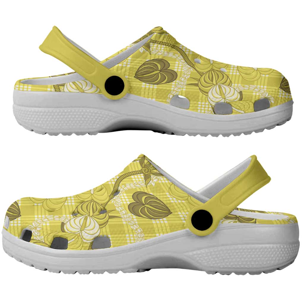 Anthurium Pikake Ti Leaf Palaka Clogs Shoes Yellow Version LT01 - Polynesian Pride