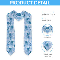 Anthurium Pikake Ti Leaf Palaka Graduation Stole Blue Version LT01 - Polynesian Pride