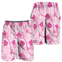 Anthurium Pikake Ti Leaf Palaka Shorts for Men Pink Version LT01 - Polynesian Pride