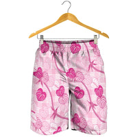 Anthurium Pikake Ti Leaf Palaka Shorts for Men Pink Version LT01 - Polynesian Pride
