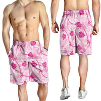 Anthurium Pikake Ti Leaf Palaka Shorts for Men Pink Version LT01 - Polynesian Pride