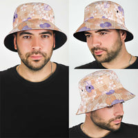 Anthurium Plumeria Lei Pastel Bucket Hat Orange Hawaiian Splendid Palaka LT01 - Polynesian Pride