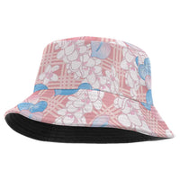Anthurium Plumeria Lei Pastel Bucket Hat Pink Hawaiian Splendid Palaka