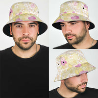 Anthurium Plumeria Lei Pastel Bucket Hat Yellow Hawaiian Splendid Palaka