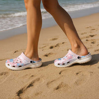 Anthurium Plumeria Lei Pastel Clogs Shoes Pink Hawaiian Splendid Palaka