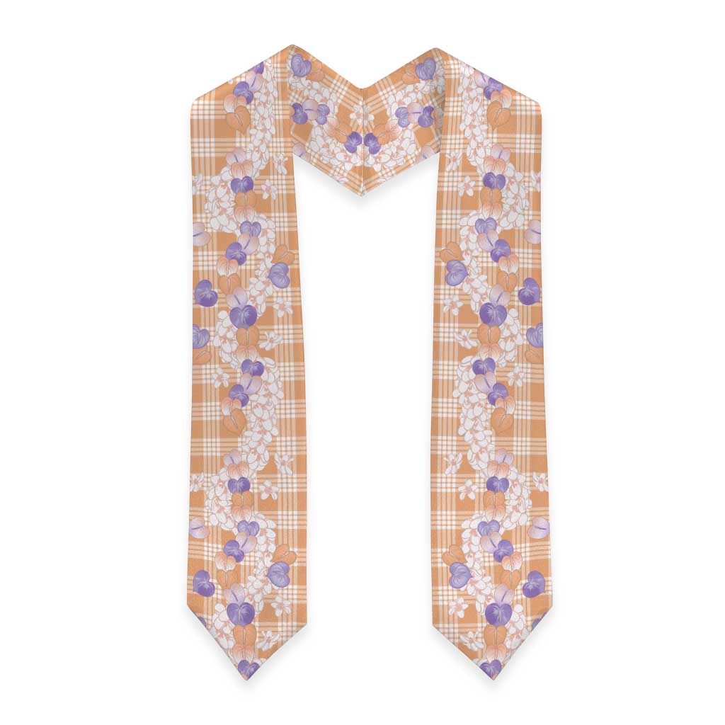 Anthurium Plumeria Lei Pastel Graduation Stole Orange Hawaiian Splendid Palaka LT01 - Polynesian Pride