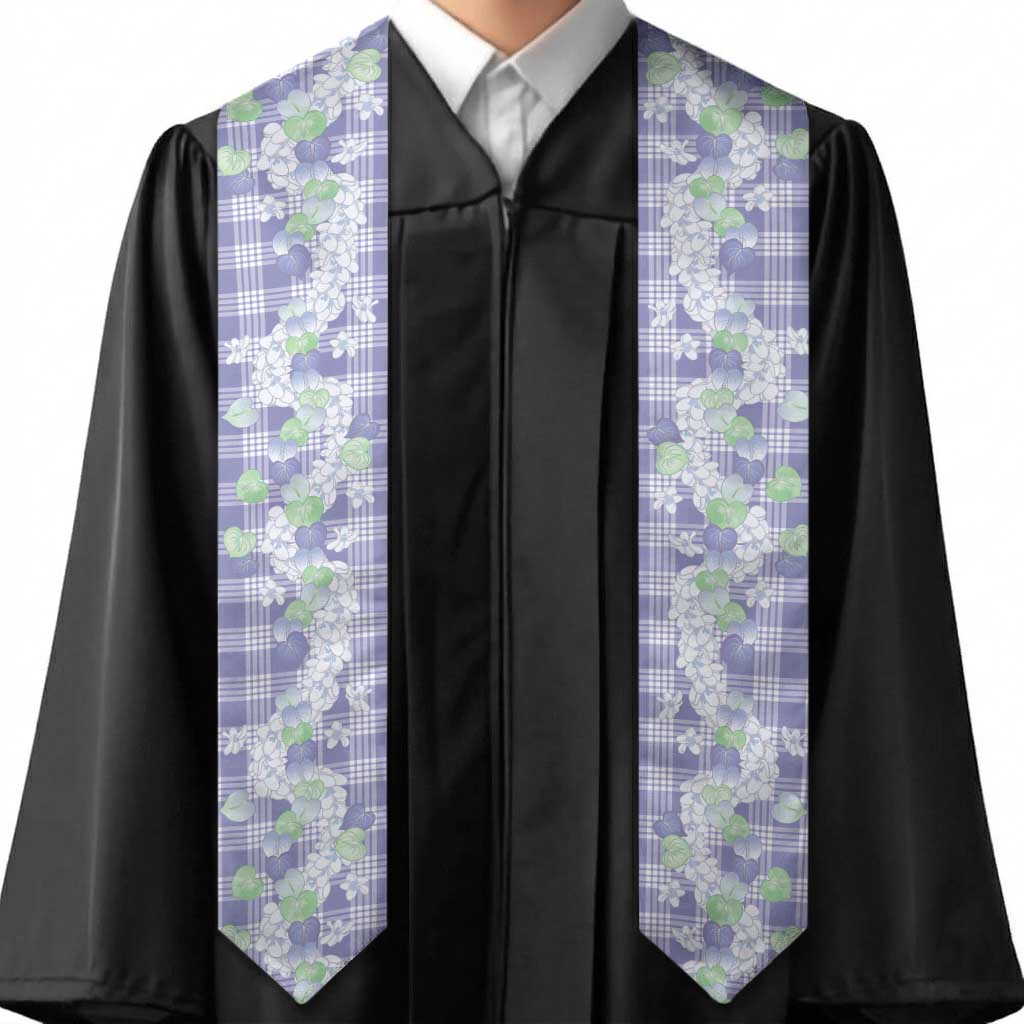 Anthurium Plumeria Lei Pastel Graduation Stole Purple Hawaiian Splendid Palaka LT01 - Polynesian Pride