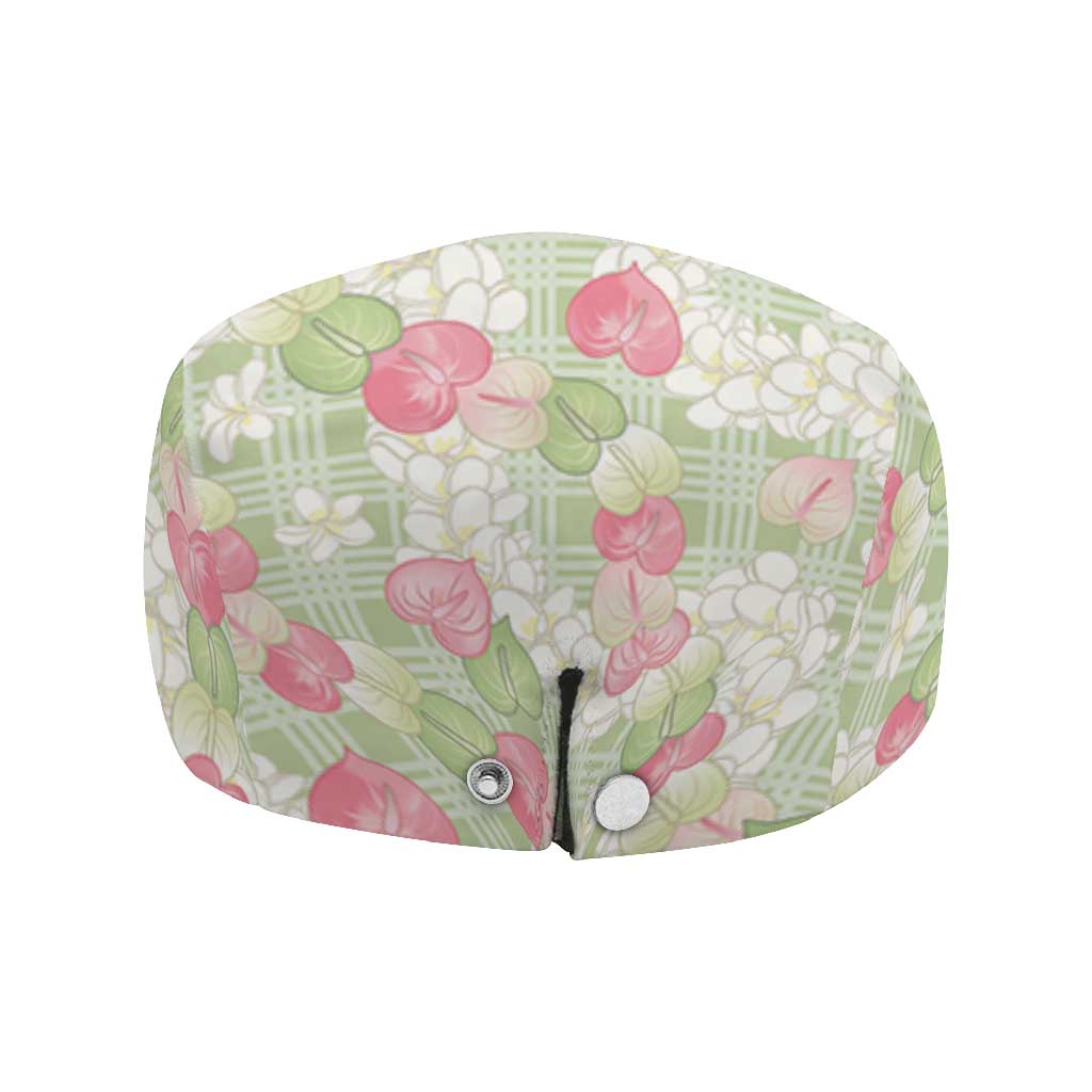Anthurium Plumeria Lei Pastel Jeff Hat Green Hawaiian Splendid Palaka