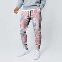 Anthurium Plumeria Lei Pastel Jogger Pants Pink Hawaiian Splendid Palaka