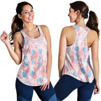 Anthurium Plumeria Lei Pastel Women Racerback Tank Pink Hawaiian Splendid Palaka