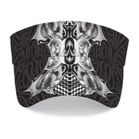 Aotearoa Kowhaiwhai Poutama Black Motif Sun Visor Cap