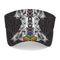 Aotearoa Kowhaiwhai Poutama Rainbow Motif Sun Visor Cap