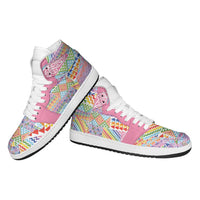 Aotearoa Kowhaiwhai Taniko Patchwork Rainbow Motifs High Sneakers AJ1