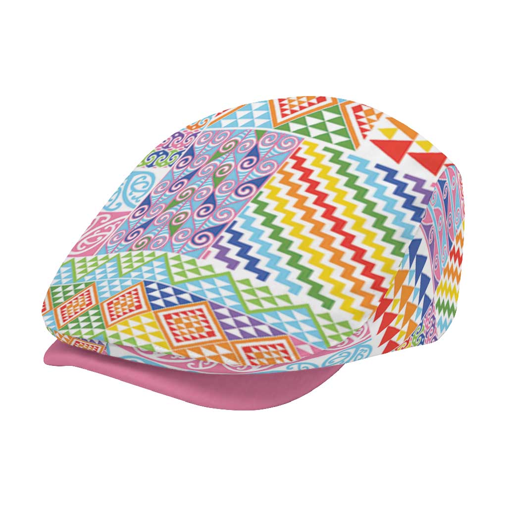 Aotearoa Kowhaiwhai Taniko Patchwork Rainbow Motifs Jeff Hat