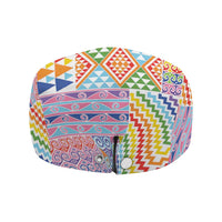 Aotearoa Kowhaiwhai Taniko Patchwork Rainbow Motifs Jeff Hat