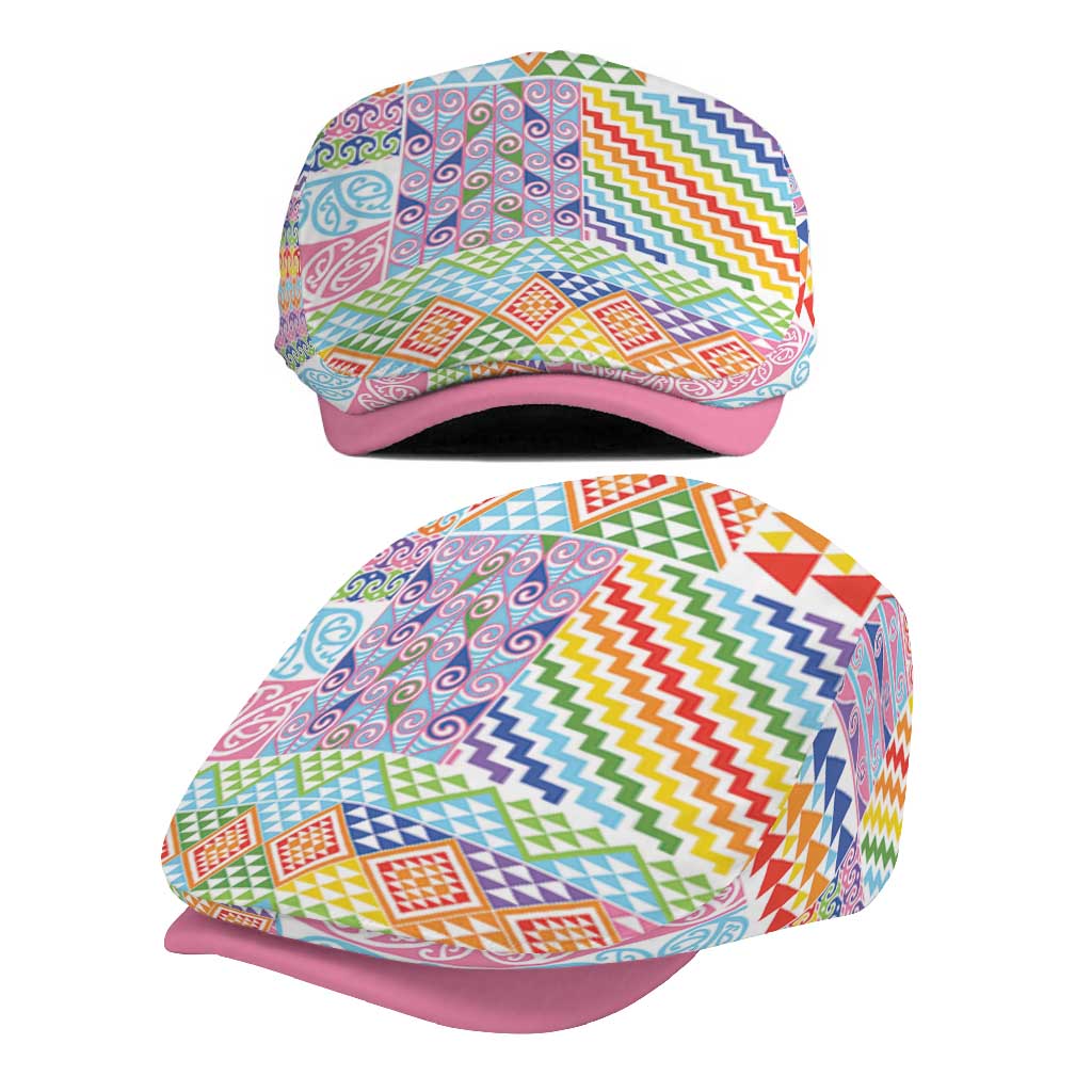 Aotearoa Kowhaiwhai Taniko Patchwork Rainbow Motifs Jeff Hat