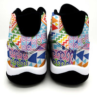 Aotearoa Kowhaiwhai Taniko Patchwork Rainbow Motifs Sneakers J11