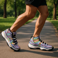 Aotearoa Kowhaiwhai Taniko Patchwork Rainbow Motifs Sneakers J11