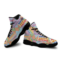 Aotearoa Kowhaiwhai Taniko Patchwork Rainbow Motifs Sneakers J13