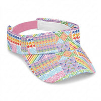 Aotearoa Kowhaiwhai Taniko Patchwork Rainbow Motifs Sun Visor Cap