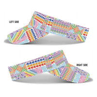 Aotearoa Kowhaiwhai Taniko Patchwork Rainbow Motifs Sun Visor Cap