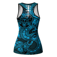 Aotearoa Maori Hei Tiki Hollow Tank Top Kikorangi Kowhaiwhai Puhoro Motif LT9 - Polynesian Pride