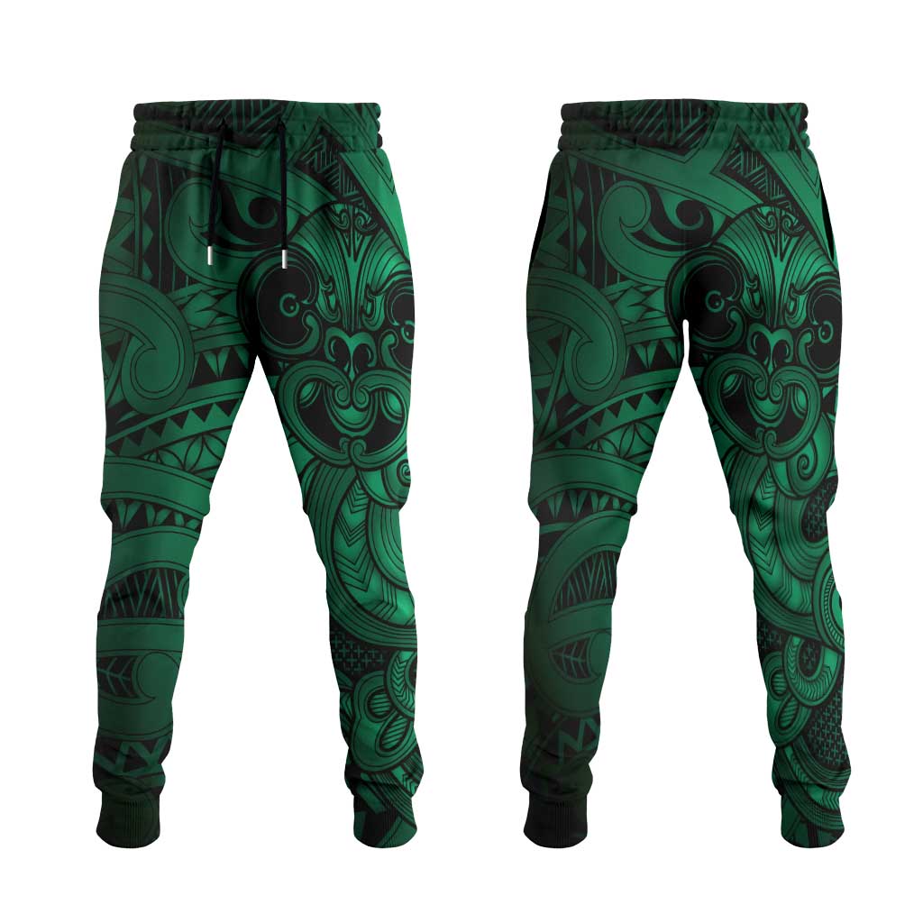 Aotearoa Maori Hei Tiki Jogger Pants Kakariki Kowhaiwhai Puhoro Motif LT9 Green - Polynesian Pride