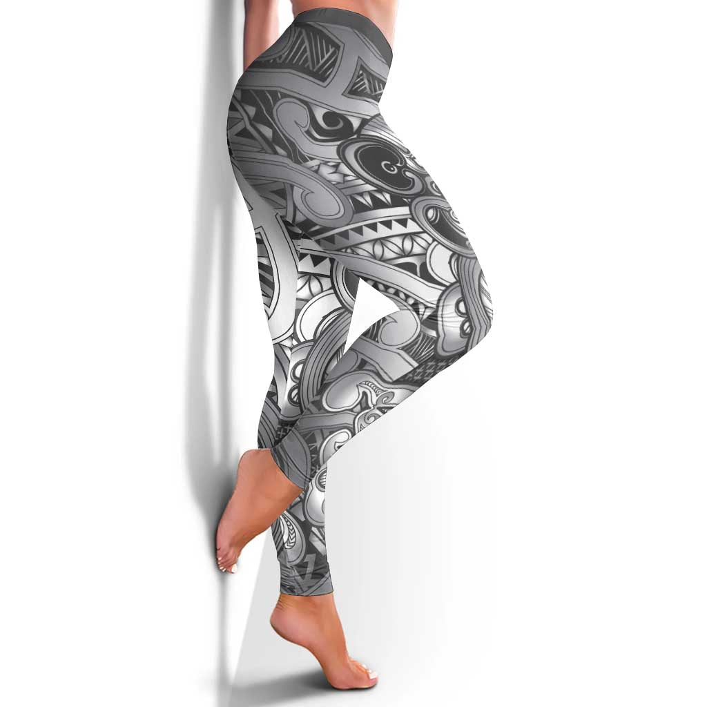 Aotearoa Maori Hei Tiki Leggings Kiwikiwi Kowhaiwhai Puhoro Motif LT9 - Polynesian Pride