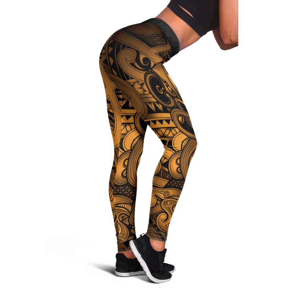 Aotearoa Maori Hei Tiki Leggings Koura Kowhaiwhai Puhoro Motif LT9 - Polynesian Pride