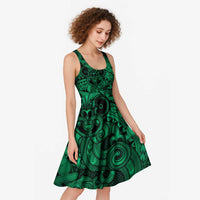 Aotearoa Maori Hei Tiki Midi Dress Kakariki Kowhaiwhai Puhoro Motif LT9 - Polynesian Pride