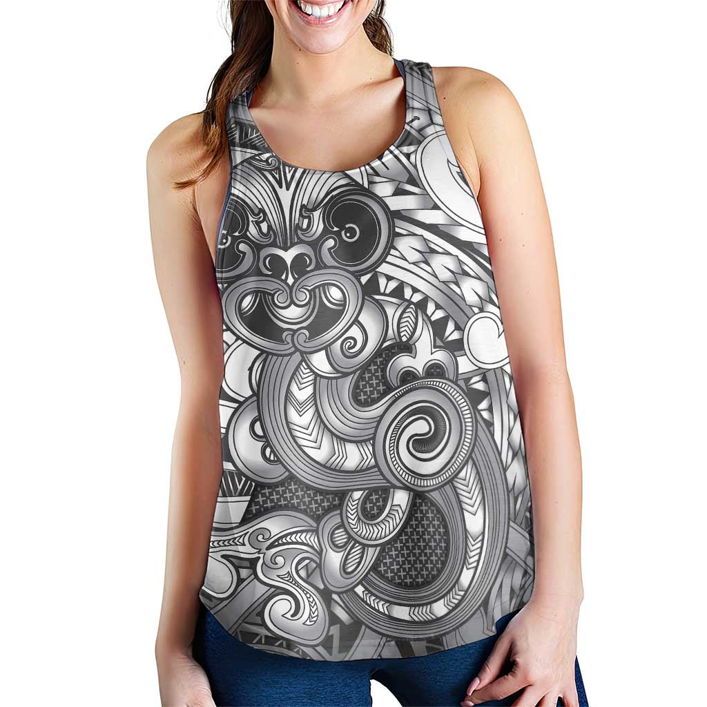 Aotearoa Maori Hei Tiki Women Racerback Tank Kiwikiwi Kowhaiwhai Puhoro Motif LT9 - Polynesian Pride