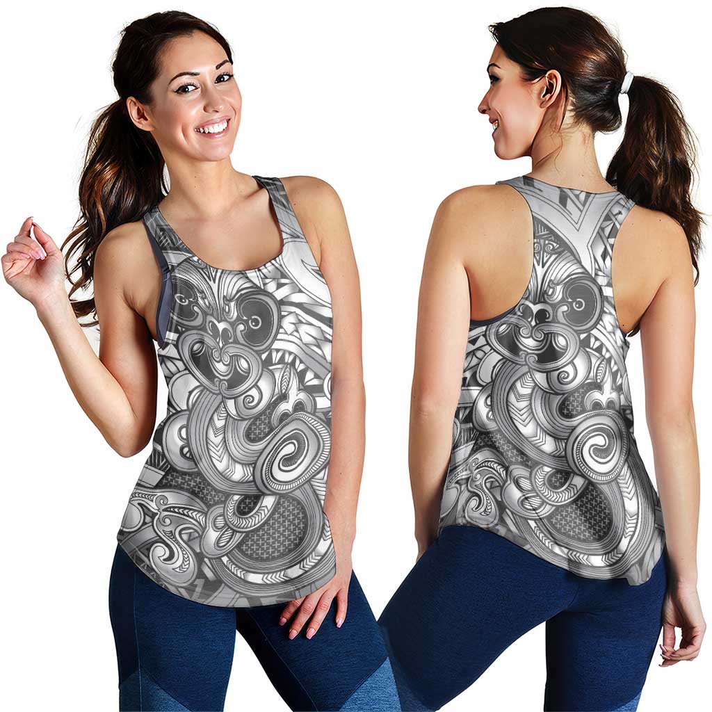 Aotearoa Maori Hei Tiki Women Racerback Tank Kiwikiwi Kowhaiwhai Puhoro Motif LT9 - Polynesian Pride
