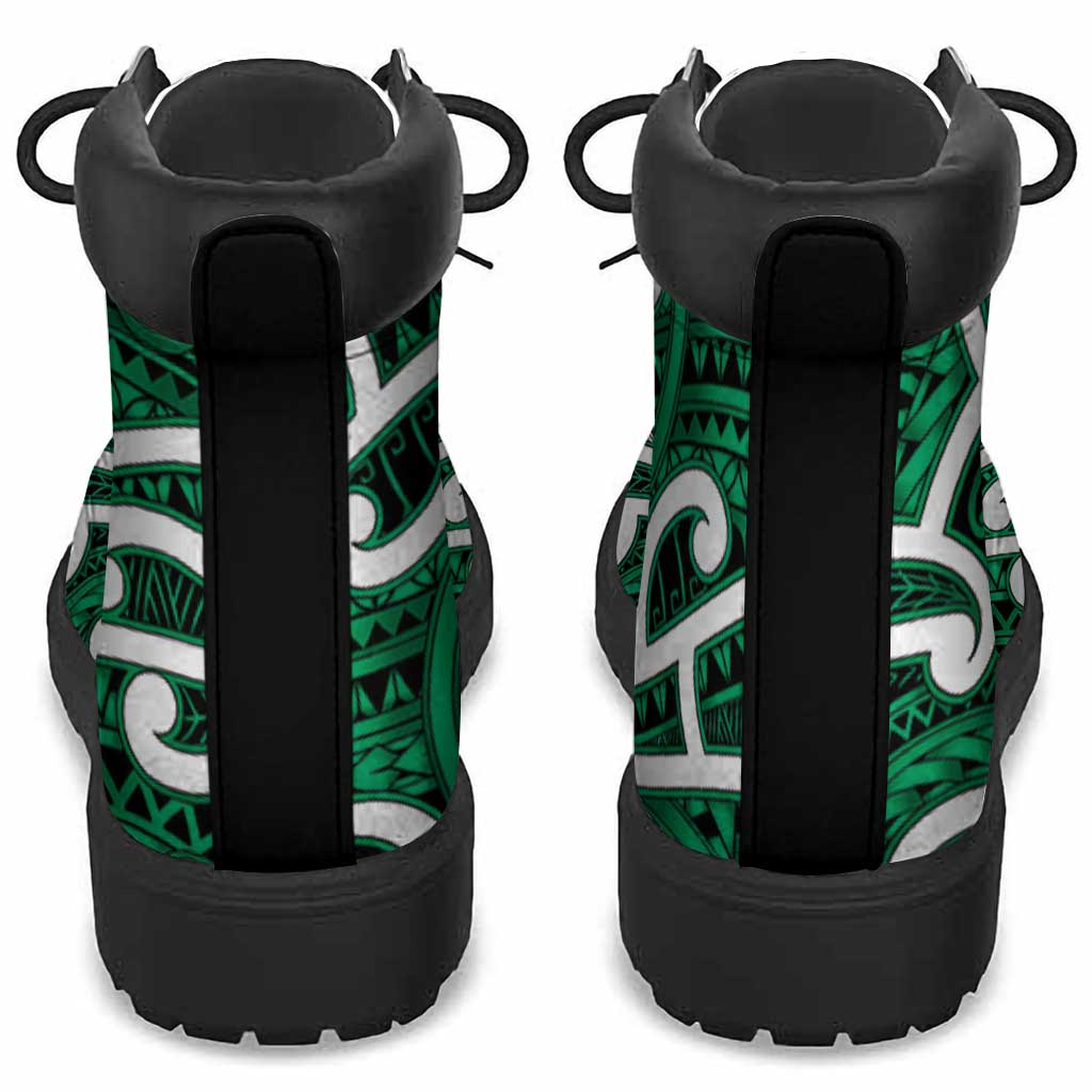 Aotearoa Maori Kowhaiwhai All Season Boots Kakariki Puhoro and Patiki LT9 - Polynesian Pride