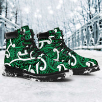 Aotearoa Maori Kowhaiwhai All Season Boots Kakariki Puhoro and Patiki LT9 - Polynesian Pride