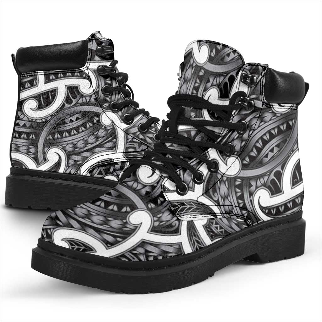 Aotearoa Maori Kowhaiwhai All Season Boots Kiwikiwi Puhoro and Patiki