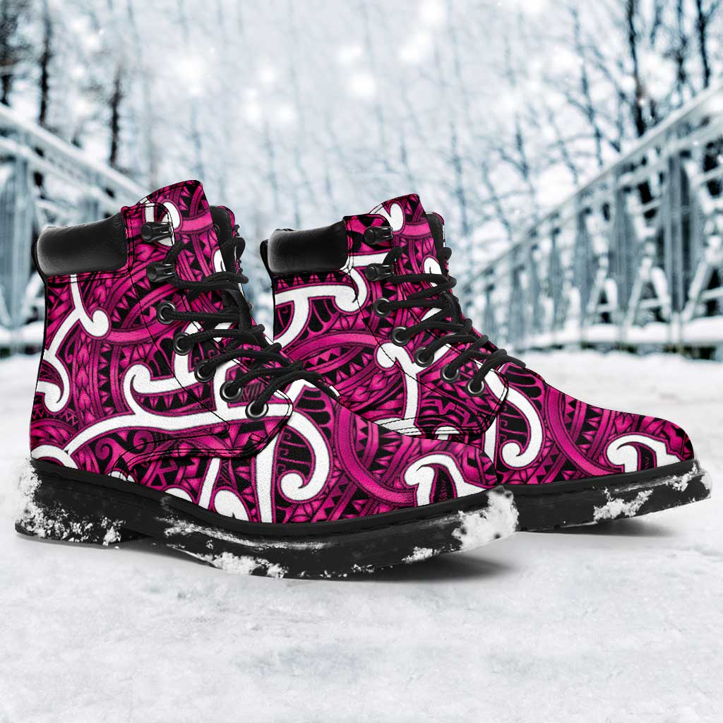 Aotearoa Maori Kowhaiwhai All Season Boots Mawhero Puhoro and Patiki LT9 - Polynesian Pride