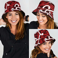 Aotearoa Maori Kowhaiwhai Bucket Hat Whero Puhoro and Patiki