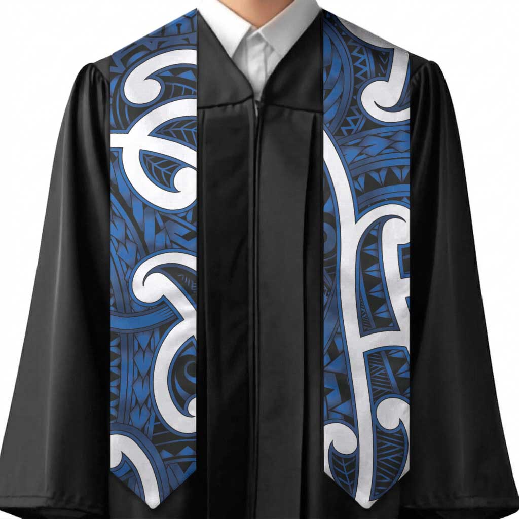 Aotearoa Maori Kowhaiwhai Graduation Stole Kikorangi Puhoro and Patiki