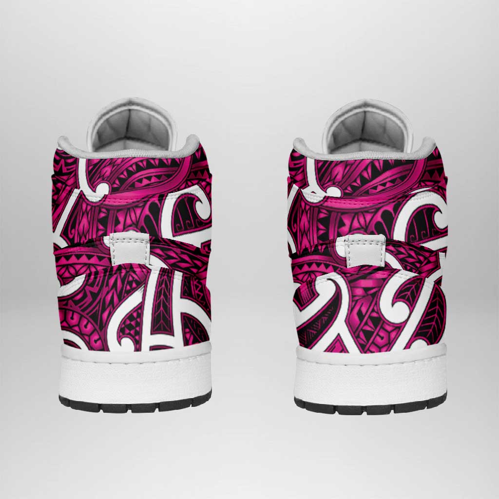 Aotearoa Maori Kowhaiwhai High Sneakers AJ1 Mawhero Puhoro and Patiki LT9 - Polynesian Pride