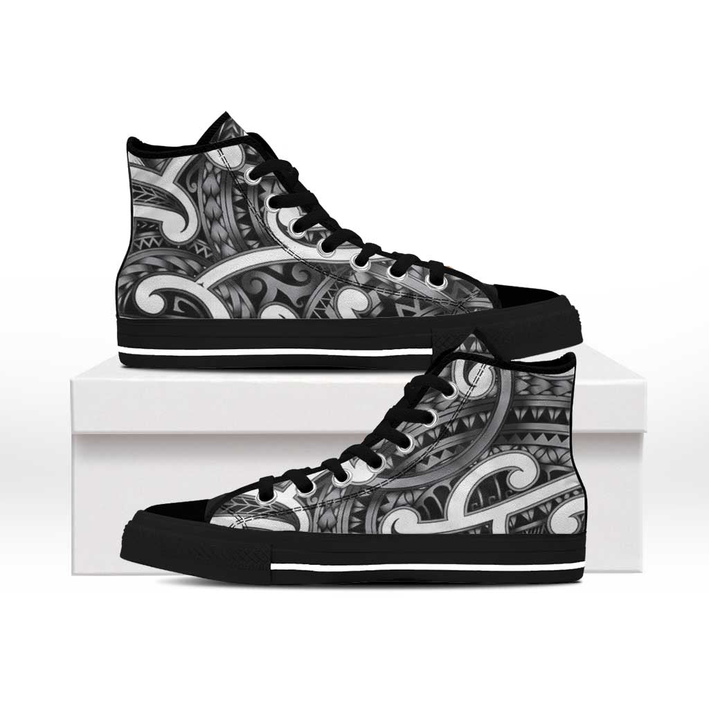 Aotearoa Maori Kowhaiwhai High Top Shoes Kiwikiwi Puhoro and Patiki LT9 - Polynesian Pride