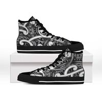 Aotearoa Maori Kowhaiwhai High Top Shoes Kiwikiwi Puhoro and Patiki LT9 - Polynesian Pride