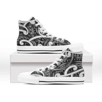 Aotearoa Maori Kowhaiwhai High Top Shoes Kiwikiwi Puhoro and Patiki LT9 - Polynesian Pride