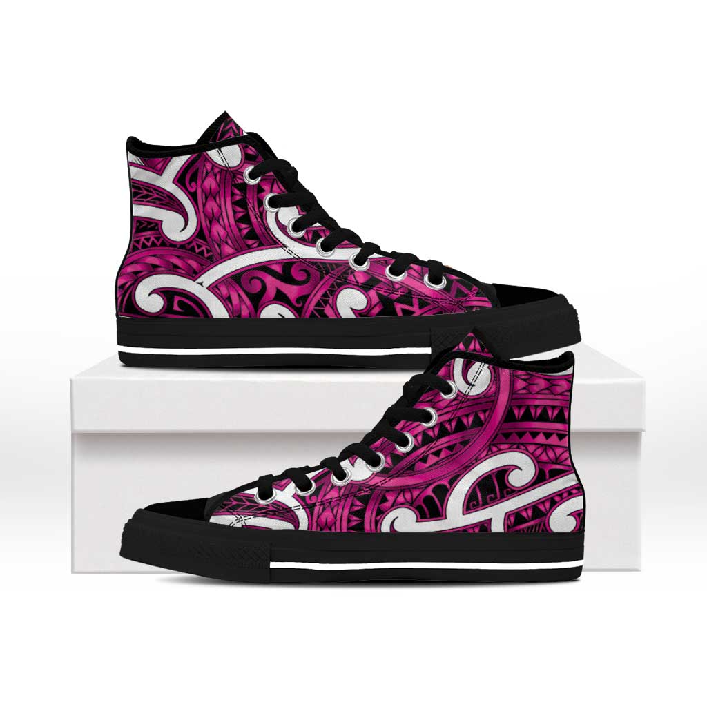 Aotearoa Maori Kowhaiwhai High Top Shoes Mawhero Puhoro and Patiki LT9 - Polynesian Pride